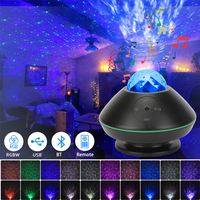 Lampe de nuit Led projecteur d'étoiles à commande à distance, lampe de projecteur de projection de ciel étoilé avec haut-parleur de musique