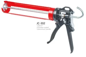 Pistola selladora de silicona JC-204, pistola de calafateo con mango de aluminio y acero recubierto de polvo