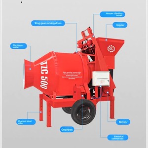 Mezcladora de Concreto Portátil con Neumáticos, Capacidad de Alimentación de 0.6m³ / Capacidad de Salida de 0.35m³, Fácil de Transportar por los Sitios de Construcción - Product Image 4