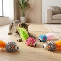 Jouet à mâcher en peluche pour chat avec plumes et papier froissé, jouet interactif pour animaux de compagnie pour jouer en intérieur