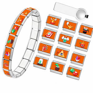 Bracciale con ciondoli magici di Halloween in acciaio inossidabile, modulare, fai da te, accessori moda, fornitore all'ingrosso - Product Image 1