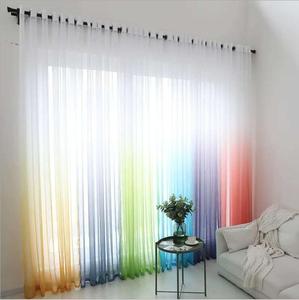 Stile coreano Gradiente Dolly tende trasparenti Bella <span class=keywords><strong>Arcobaleno</strong></span> di colori Voile Tende per la decorazione soggiorno - Product Image 2