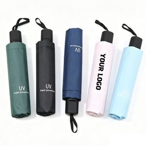 Parapluie pliable 3 volets personnalisé en usine, coupe-vent, pour événement promotionnel, cadeau d'entreprise, impression de logo, protection contre la pluie et le soleil - Product Image 1
