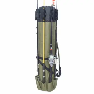 Fishing Rod Bag Pole Holder Fishing Rod Carrier Case Holds 5 Poles Travel  Case W