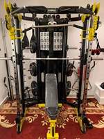 Mesin Squat Smith Multifungsi Xinrui, Rak Power Logam, Peralatan Gym, Latihan Fitness dengan Beban Pin, Tumpukan Beban 2x80kg