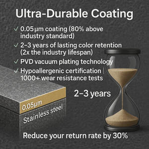 أقراط مخصصة من المصنع مباشرة من الفولاذ المقاوم للصدأ ، خاتم أقراط من النحاس الفضي من الفولاذ المقاوم للصدأ - Product Image 2