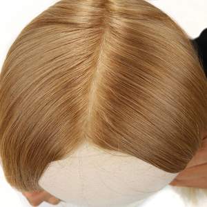 Tupé de cabello humano Remy indio recto de alta calidad de 7*9 "para hombres peluca con Base de seda Natural con Color dorado de buena calidad - Product Image 5