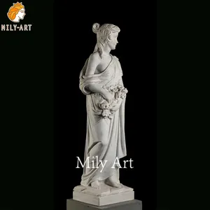 Натуральный мраморный камень в натуральную величину белая девушка статуя скульптура для украшения сада