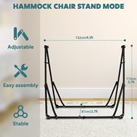 Hamac et chaise oscillante 2 en 1 avec support pliable en acier, portable et réglable, facile à installer pour la balançoire extérieure et intérieure.
