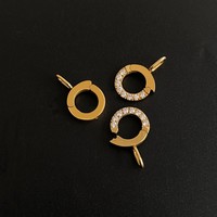 EMANCO Breloque Cœur en Acier Inoxydable Poli Squeletté avec Fermoir Zirconia pour Collier et Bracelet DIY Femme, Vente en Gros et Dropshipping