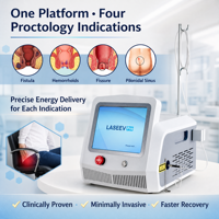 Machine de chirurgie proctologique minimalement invasive à laser diode 1470 nm, 980 nm pour l'élimination des fistules anales et des hémorroïdes