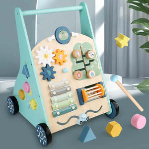 Nouveau trotteur musical pour bébé, centre d'activités d'apprentissage à pousser et à tirer, trotteurs avec roues, <span class=keywords><strong>chariot</strong></span> <span class=keywords><strong>de</strong></span> courses en bois, jouet pour garçons et filles - Product Image 2