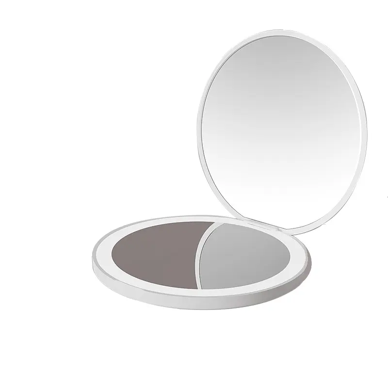 Espelho de maquiagem portátil com luz LED com logotipo personalizado de fábrica