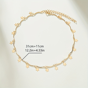 Collier <span class=keywords><strong>Pentagramme</strong></span> Étoile de Mode Occidentale pour Femme, Collier Ras <span class=keywords><strong>du</strong></span> Cou Minimaliste Haut de Gamme pour Femme, Vente en Gros - Product Image 2