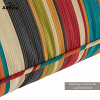 Coussin d'assise profond pour canapé de jardin d'hôtel Coussins à rayures pour chaise d'extérieur en mousse haute densité avec attache