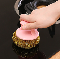 Brosse de cuisine en silicone, pot et lave-vaisselle amovible, boule de nettoyage amovible sans huile