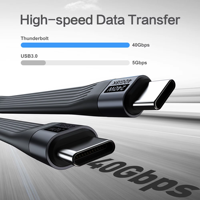 Cable USB 4 de 8K/60Hz, Portátil, Tipo Llavero, Corto, USB C a Tipo C, PD 240W, 40Gbps, para Thunderbolt 3/4, iPhone 16, 15, SSD, Banco de Energía