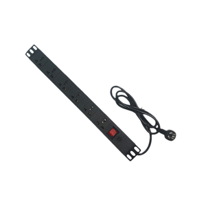 Accesorio de equipo de distribución de energía de gabinete de red de enchufe PDU de 6 puertos montado en rack de 19 \" - Product Image 1
