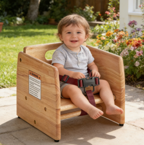 Chaise en bois pour tout-petits, siège <span class=keywords><strong>rehausseur</strong></span> portable avec harnais de sécurité, pour chaise de salle à manger - Product Image 3