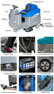 Kommerzielle laufwerk-Batterie automatische Bodenwaschmaschine Fliesenschaufel Bodenreinigungsmaschine