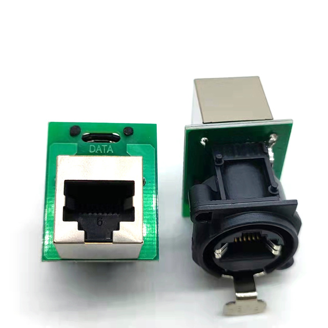 XLR Type RJ45 Body D Format Cat 6 RJ45 Jack Bulkhead Chassis Connector