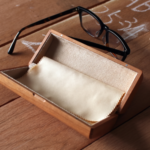 Handmade AI <b>glasses</b> box Wooden Eyeglass <b>Case</b> with Soft Interior Lining Hinged <b>Glasses</b> Storage Box in Natural Wood - Product Image 4