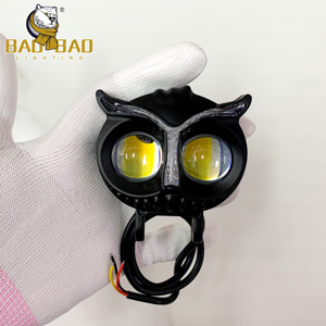 Faro de Niebla Láser y Luz Auxiliar LED de Aluminio Plástico para Motocicleta, Diseño Universal de Búho de Doble Color - Product Image 6