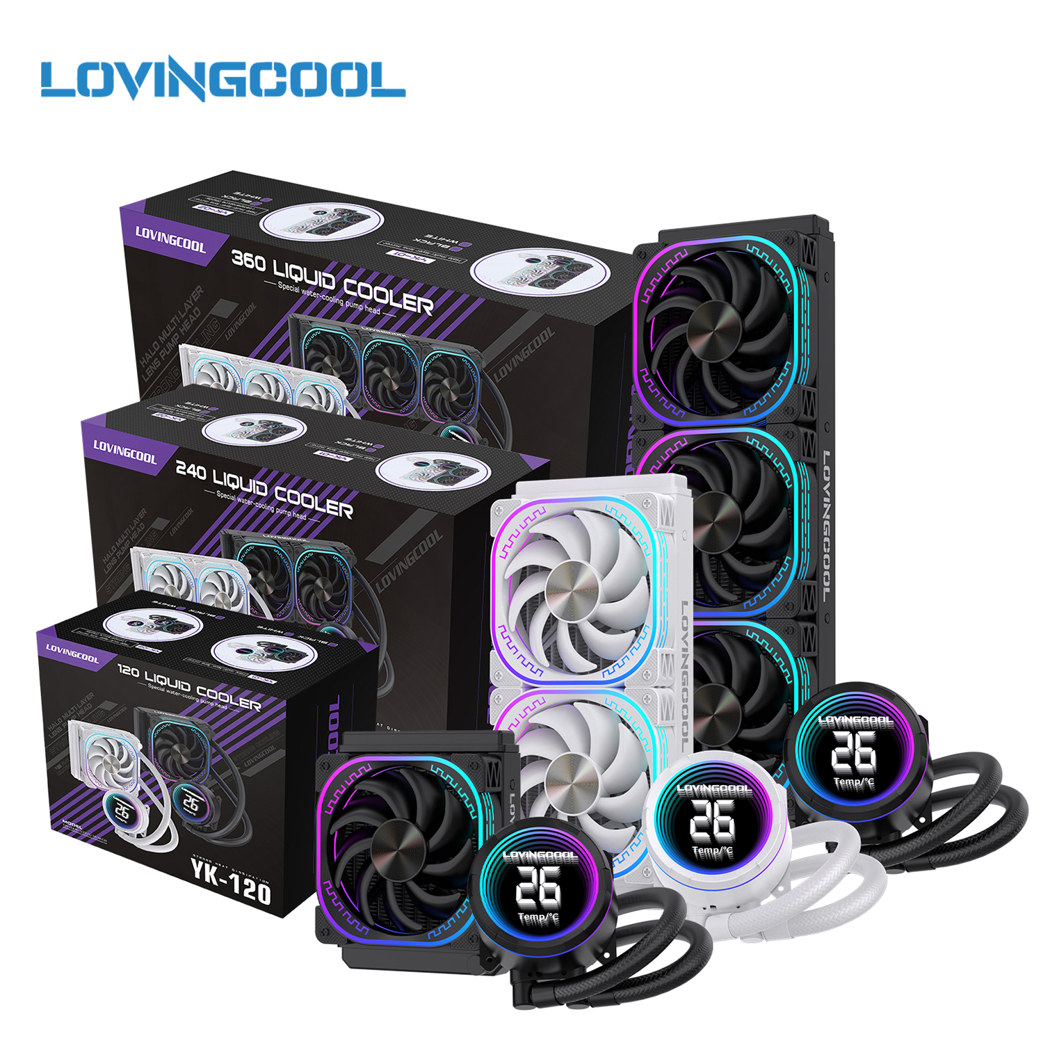 LOVINGCOOL Desktop CPU <strong>Cooling</strong> Computer Case AIO Design ARGB LED Ceramic Bearing Driver <strong>Software</strong> Support TEMP Display Infinite