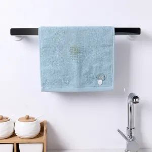 Sesame Best Selling Wall Mounted Towel Bar Bathroom Non Perforated Slippers Shelf Punch Free Waterproof Shower Towel Rack