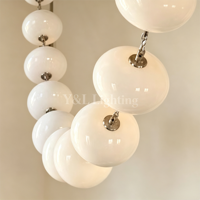 Luminaire suspendu linéaire en forme de boule d'albâtre naturel de luxe, cadre en laiton, pour salle à manger, villa, comptoir de bar, décoration