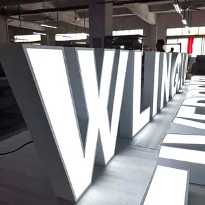 Enseigne extérieure de magasin personnalisé avec livraison rapide Enseigne LED lumineuse 3d Enseignes LED lumineuses avec lettre de l'alphabet Enseigne LED lumineuse