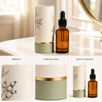 Boîte cylindrique en carton écologique faite à la main, taille personnalisée, tube en papier pour poudre libre, soins de la peau, huile essentielle