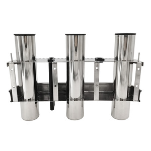 Soporte para cañas de pescar Isure de acero inoxidable con 3 tubos para montaje en barco - Product Image 2