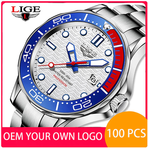 Kustom Logo Anda sendiri 8936 jam tangan kuarsa mewah pria Reloj tanggal bercahaya jam tangan pria baja tahan karat Label pribadi kelas atas - Product Image 1