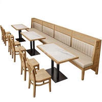 Ensemble de table et chaises en bois pour restaurant commercial, café, bistrot, hôtel, salon de café, mobilier de salle à manger, vente en gros