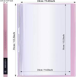 Porte-documents d'artiste robuste à 20 pochettes avec protège-feuilles transparents, <span class=keywords><strong>livre</strong></span> de présentation de 40 pages pour œuvres d'art et documents - Product Image 2