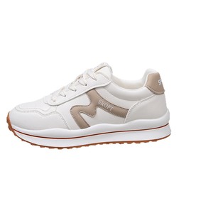 Scarpe da passeggio bianche da <span class=keywords><strong>donna</strong></span> taglie forti, nuove <span class=keywords><strong>sneakers</strong></span> autunnali traspiranti con lacci, scarpe casual che fanno sembrare i piedi più piccoli - Product Image 5
