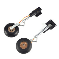 Par de trenes de aterrizaje principales eléctricos retráctiles extra altos para avión RC, rueda de 3 pulgadas, pata metálica ZY15091SM 13001