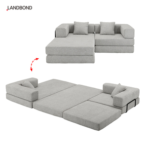 <span class=keywords><strong>Canapé</strong></span> convertible modulaire 3 places en forme de L, sans cadre, compressé sous vide en boîte - Product Image 1