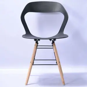 简约现代设计定制花式咖啡椅塑料座椅木腿餐椅