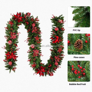Guirlande de 2,7 m en rotin pour décorations de Noël, pendentif de fenêtre portable pour l'aménagement de scènes intérieures - Product Image 1