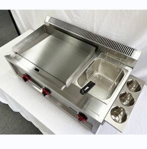 Plaque chauffante à <span class=keywords><strong>gaz</strong></span> commerciale <span class=keywords><strong>professionnelle</strong></span> et <span class=keywords><strong>friteuse</strong></span> Burger Griddle Countertop Poêles à steak et <span class=keywords><strong>friteuse</strong></span> à <span class=keywords><strong>gaz</strong></span> - Product Image 2