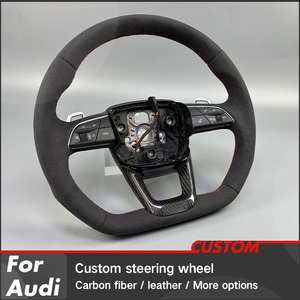 Volante Deportivo Personalizado de Fibra de Carbono y Gamuza Negra para Modelos <span class=keywords><strong>Audi</strong></span> A3, A4, A5, A6L, A8, Q5, Q7, Q8, <span class=keywords><strong>TT</strong></span> B8, B9, C8 - Product Image 2