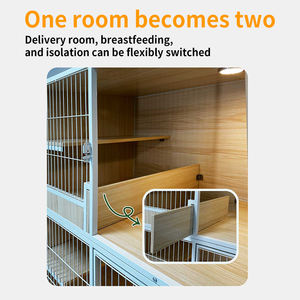 Grande <span class=keywords><strong>cage</strong></span> d'élevage pour chats à trois niveaux avec <span class=keywords><strong>design</strong></span> en bois écologique et imperméable pour usage domestique - Product Image 5