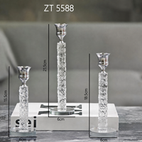 Ensemble de 3 bougeoirs en cristal nordique, noir, or, argent, pour bougies coniques, pour table à manger, mariage, décoration de la maison