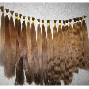 Precio al por mayor sin procesar crudo europeo virgen eslavo ruso Remy trenzado cabello humano a granel coletas extensiones pelucas - Product Image 1
