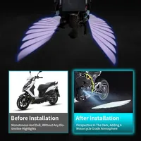 Feux de projection LED Ailes d'Ange pour moto, éclairage de bienvenue, lumière décorative modifiée pour moto, lampes laser LED Ailes d'Ange