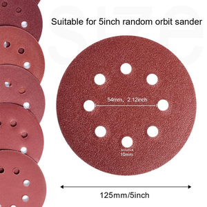 5 Inch Sanding Discs with 8-Hole Orbital Sander <strong>Hook</strong> <strong>Loop</strong> Mixed Grit 60 80 100 120 150 180 240 320 400 600 Polishing Paper - Product Image 2
