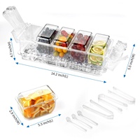 OWNSWING Grand serveur de condiments glacés avec couvercle Plateau de service avec plats amovibles Plateaux de service à glace pour fêtes