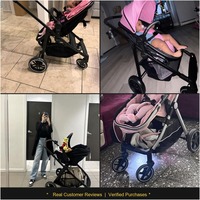 Infant Baby Stroller 3-in-1 High Landscape Pram Newborn Carriage Sit Recline Lie Flat Foldable Portable Lightweight Traveler
